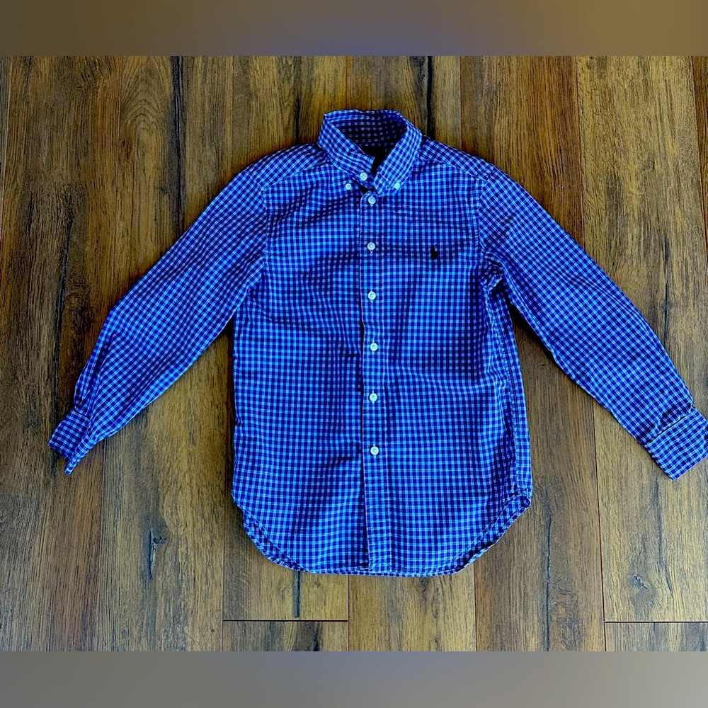 Ralph lauren boys dress shirt, purple plaid